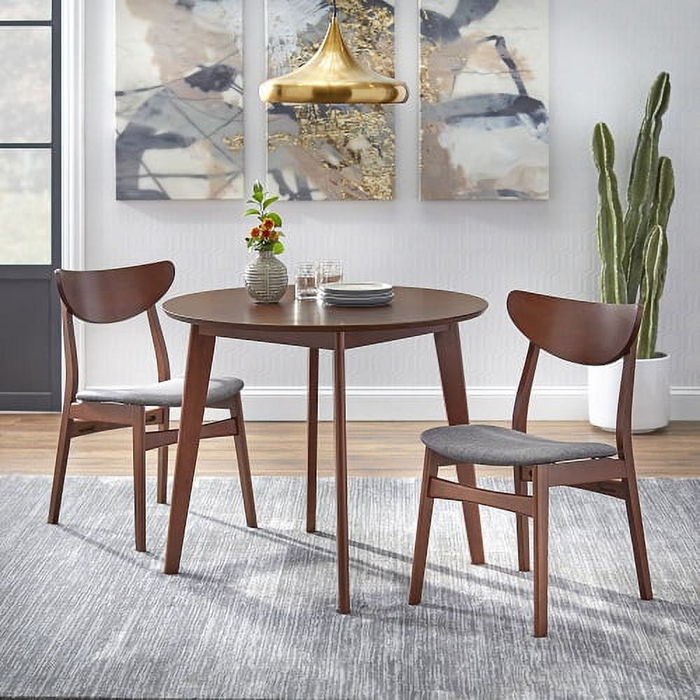 TMS Tania 3-Piece Dining Set, Walnut/Dark Gray