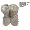 thumbnail image 7 of Naierhg Home Slippers Non-slip Jacquard Technology Furry Calf Length Thickening Keep Warm Adult Mid-Tube Winter Plush Slippers for Indoor for Home Black, 7 of 7