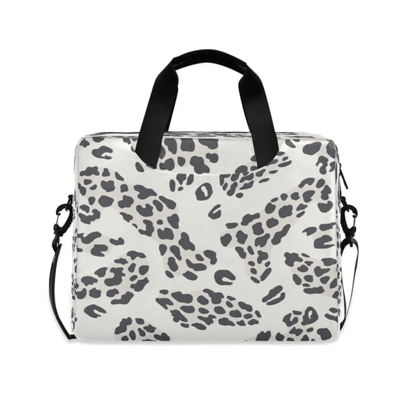16inch Laptop Briefcase, Business Laptop Bag with Detachable Strap & Padded Compartment, Water-Resistant Polyester,Leopard
