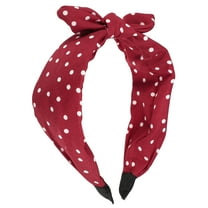 Unique Bargains 1 Pcs Bowknot Headband with Bunny Ears Hairband for Women 2.17 Inch Red