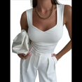 thumbnail image 2 of Camisetas Sin Mangas con Cuello en V para Mujer, Camisetas Básicas, Camisetas de Corta, Camisetas de y Verano, Camisetas Informales Ajustadas Acanaladas, , L, 2 of 9