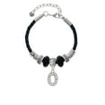 thumbnail image 2 of Delight Jewelry Silvertone Crystal Initial - O - Middle Sister Celtic Knot Leather Bead Bracelet, 7"+2" Extender, 2 of 4