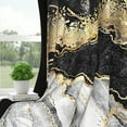 thumbnail image 4 of 2 Panels Black Gold Gray Marble Blackout Curtain for Bedroom,Modern Abstract Grommet Drapes for Living Room,52x84 Inch, 4 of 7