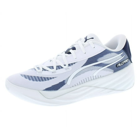 Puma All Pro Nitro Team Mens Shoes Size 7.5, Color: White/Navy/Lime Squeeze