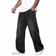 thumbnail image 2 of Mens Jeans Regular Fit Straight Leg Comfortable Denim Pants Lightweight Athletic Fit Outdoor Denim Trousers Black Size M, 2 of 7
