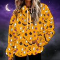 thumbnail image 7 of Frostluinai Womens Oversized Sherpa Pullover Hoodie with Pockets Fuzzy Fleece Sweatshirt Halloween Ghosts Print Fluffy Hooded Sweatshirts, 7 of 7