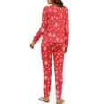 thumbnail image 3 of SCRAWLGOD Snowflakes Christmas Pajamas for Women Long Sleeve Pants and Top Set of 2 Crewneck Loungewear Sets Size Medium Soft Pajama with Pockets, 3 of 7