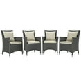 thumbnail image 2 of Modway Sojourn 4 Piece Outdoor Patio Sunbrella® Dining Set in Antique Canvas Beige, 2 of 6
