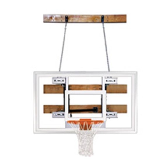 Foldamount46 Pro Steel-Glass Side Folding Wall Mounted Basketball System, Forest Green