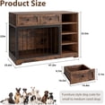 thumbnail image 2 of Garvee 47" Wooden Dog Crate Furniture with 2 Drawers & 4 Shelves, Large Heavy-Duty Indoor Dog Kennel, Decorative Dog Crate End Table with Storage for Living Room & Bedroom, Brown, 2 of 7