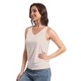 thumbnail image 5 of Women V Neck Tank Tops Summer Casual Sleeveless Loose Fit Banded Bottom Shirts, 5 of 6