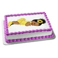 thumbnail image 2 of Afro Puff African American Yellow Sunflower Baby Girl Baby Shower Edible Cake Topper Image ABPID51460, 2 of 4