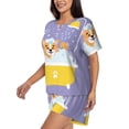 thumbnail image 2 of Lsque Corgi Washing in Bathtub Women's Short-Sleeved Pajama Set - 2 Piece Soft and Lightweight Sleepwear Set-, 2 of 9
