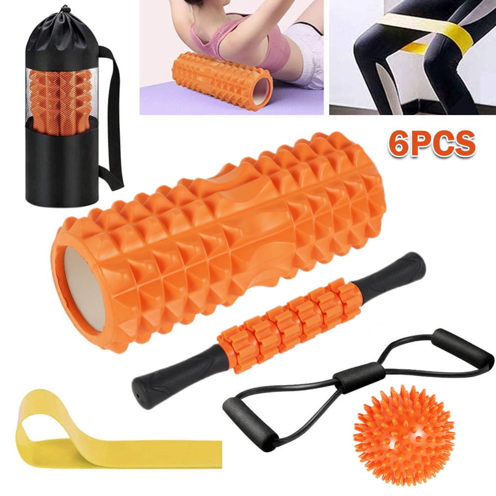 Fitness Speed Rope & 2-in-1 Foam Roller & Peanut Massage Ball Exercise Yoga Set 