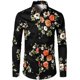 thumbnail image 1 of Traje informal de lujo para exteriores de primavera y otoño para hombre, camisa de solapa de manga larga, material suave y cómodo, estampado floral rosa rojo HD, 1 of 6