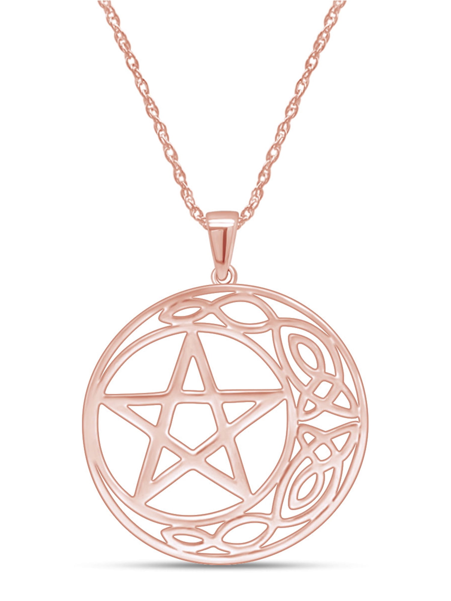 Sterling Silver PENTAGRAM CELTIC CIRCLE Necklace Pendant 
