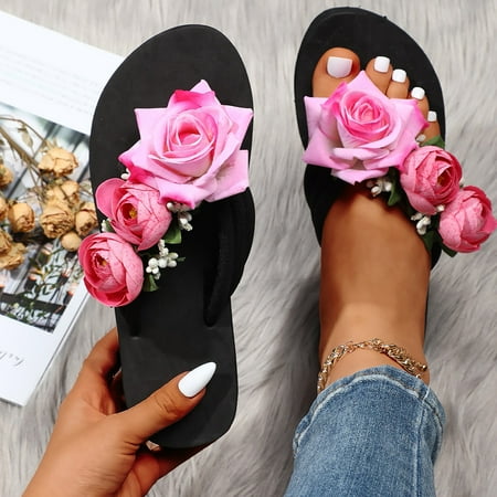 

Women s Ladies Fashion Casual Solid Open Toe Platforms Sandals Beach Shoes Black 6.26523
