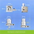 thumbnail image 2 of Cabinet Lock Chrome Widely Applicable Multipurpose No Drills Handy Installation Door Latch with Key Sliding Glass Home Supplies, 2 of 8
