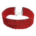 thumbnail image 2 of Collier Ras-du-Cou à Paillettes Métalliques Col en Velours pour Femmes, Accessoire de Fête au Design Scintillant d'Écailles de Poisson – Pièce Déclarée Ajustée et Confortable pour Tenues de Soirée Festival, 2 of 4