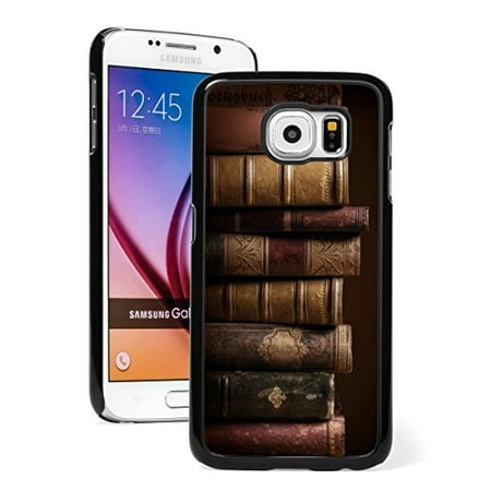 Samsung Galaxy (S7 Edge) Hard Back Case Cover Stack of Old Books (Black )