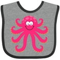 thumbnail image 3 of Inktastic Octopus Sea Creature Pink Girls Girls Baby Bib, 3 of 4