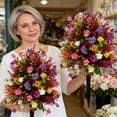 thumbnail image 2 of Artificial Camellia Flower 2 Pack with Ground Stakes Lifelike Silk Faux Flowers for Outdoor Garden Decor Grave Memorial Cemetery Planter Wedding Aisle Patio Mailbox Entryway Sympathy Gift, 2 of 9