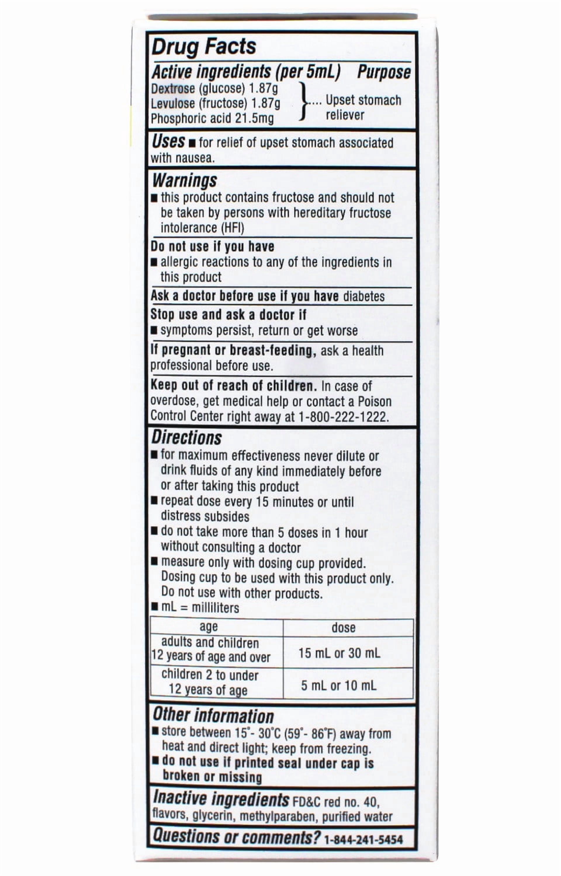 Emetrol Nausea and Upset Stomach Relief Liquid Medication, Cherry Flavor, 4 FL OZ