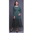 thumbnail image 2 of Bimba Block Ladies Bishop Sleeve Round Neck Ruffle Maxi Smocked WaistÂ&nbsp;Dress-XXX-Large, 2 of 5