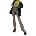 thumbnail image 2 of VISgogo Pantalones de pierna recta para mujer, pantalones de cintura alta con estampado estampado, marrón / negro / verde / azul / café VISgogo moda, 2 of 9