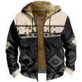 thumbnail image 6 of Mens Retro Solid Color Long Sleeve Stand Collar Three Mens Coat Strap Waist Length, 6 of 7