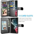 thumbnail image 2 of Galaxy S22 Ultra Case, for Samsung Galaxy S22 Ultra Wallet Case, [9 Card Slots] PU Leather ID Credit Holder Folio Flip [Detachable] Kickstand Phone Cover & Lanyard for Samsung S22 Ultra [Black], 2 of 6