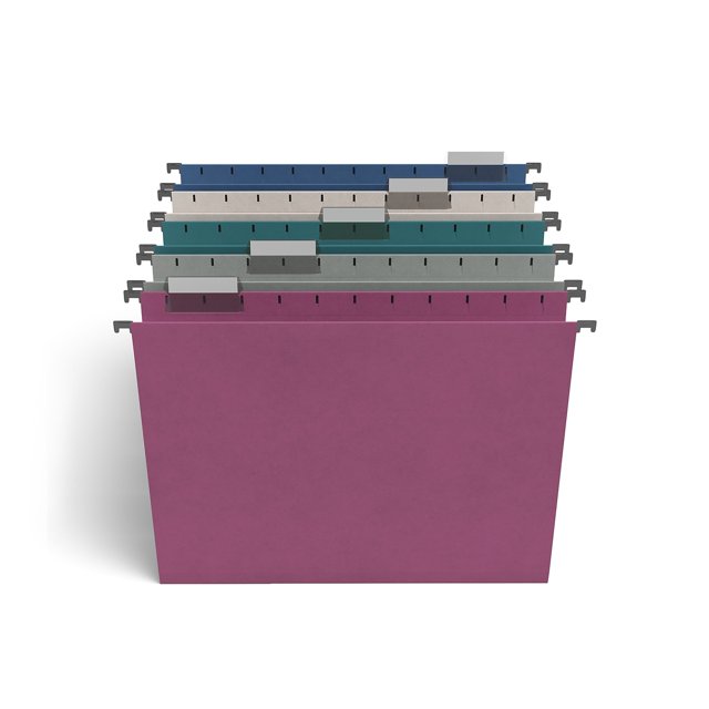 TRU RED Hanging File Folders 5Tab Letter Size Assorted Jewel Tone