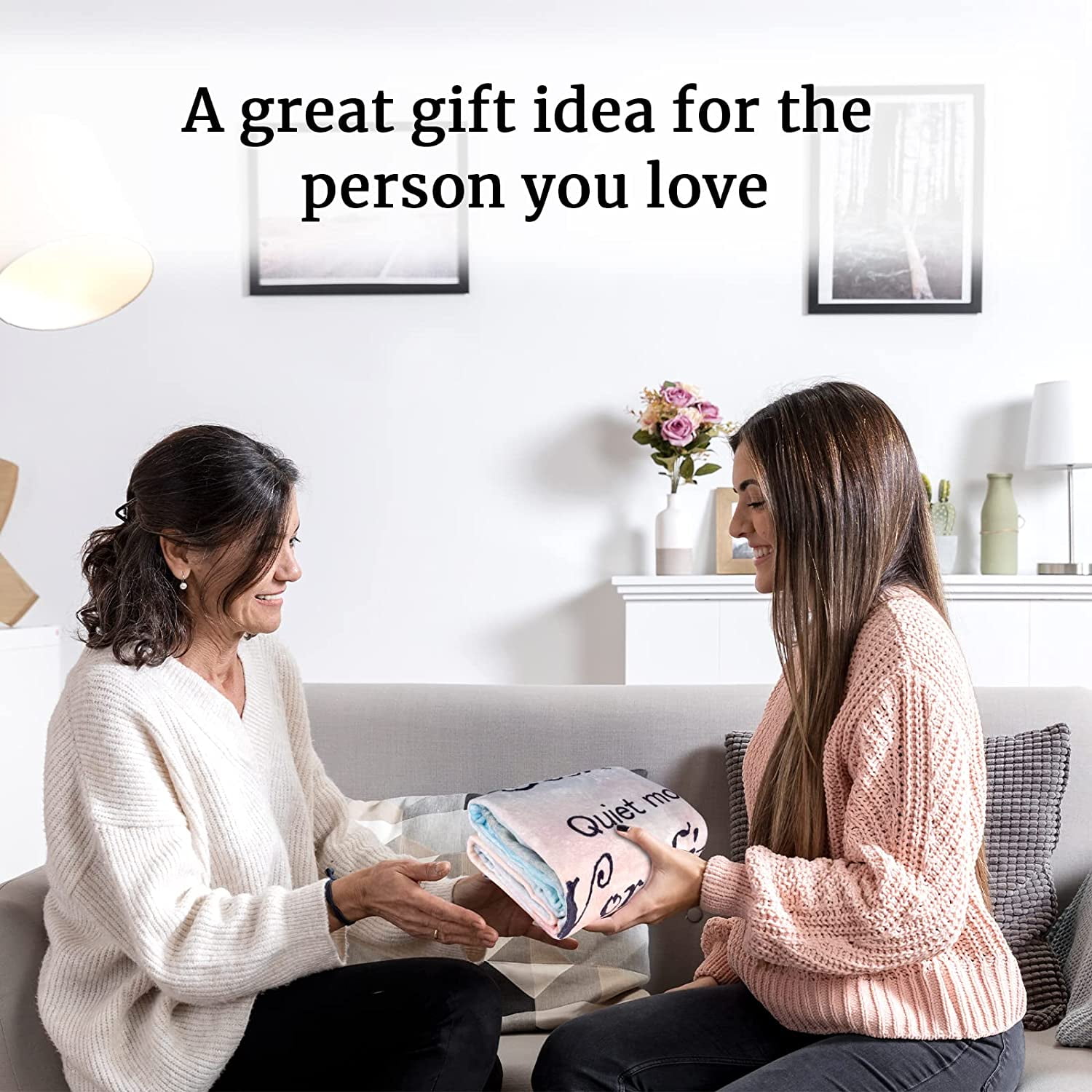 Christian Gifts for Women, Catholic Bible Verse Twin Blanket with Inspirational and Spiritual Scriptures Religious Soft Cozy Throw Blanket Religious Birthday Gifts for Women 60"X 80"