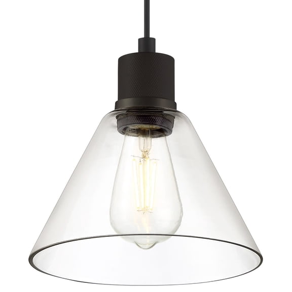 Access Lighting 63140LEDDLP-MBL/CLR Port Nine 8" Wide Led Mini Pendant - Black