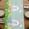 thumbnail image 5 of Easter Rabbits Table Runner, Watercolor Eggs Cute Bunny Grass Flowers Blue Washable Cotton Linen Table Runners 60 Inches Long, Dresser Scarf Runner for Coffee/TV Stands/Kitchen/Cabinets 13''x60'', 5 of 9