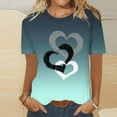 thumbnail image 2 of BLVB Womens Heart Shirts Short Sleeve Valentine's Day Crewneck Graphic Tees Tops Summer Casual T Shirts Valentines Gifts, 2 of 4