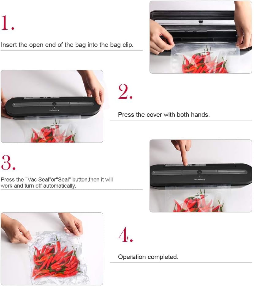 Vacuum Sealer,Delicacy Automatic Vacuum Sealing System Food Vacuum Machine for Dry and Moist Food Preservation and Sous Vide,Include 10 Sealable Bags