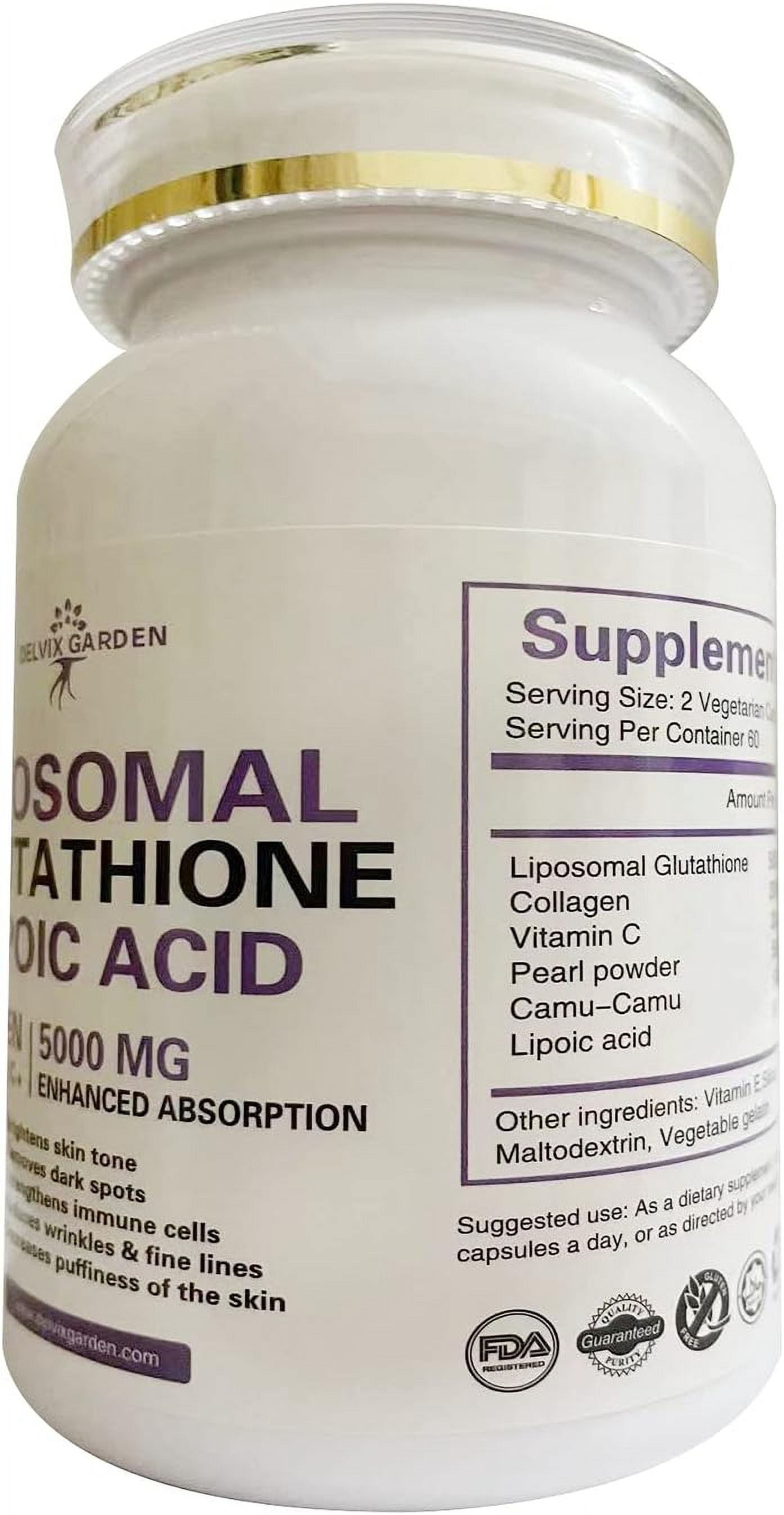 4-in-1 Anti-Aging & Immune Booster 120 Capsules – Liposomal Glutathione, Lipoic Acid, Collagen & Vitamin C