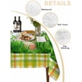 thumbnail image 2 of Easter Bunny Table Cloth, Waterproof Tablecloth for Rectangle Tables, Spring Garden Floral Botanical Gray Plaid Reusable Washable Fabric Table Cover for Restaurant Kitchen Dining Tables 52"x70", 2 of 9