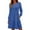 Blue, variant on Fmbrln Dress for Women Long Sleeve Crew Neck Pleated Mini Dress Casual Loose Solid A-Line Dress