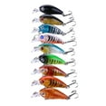 thumbnail image 1 of Mini Mouth Fishing Fisheries 9 /bag Plastic Fishing Hook Small Fat Crankbait Kit Set, 1 of 6