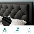 thumbnail image 6 of Laisnet Twin Size Upholstered Bed Frame with Faux Leather Button Tufted Headboard & Metal Slat Support, 6 of 7