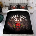 thumbnail image 4 of The Hellfire Club Conjunto de sábanas temático, trío de piezas, cómodo y amigable con la piel, diseño único, regalo de decoración para el hogar para familiares, amigos y fans,135X200cm, 4 of 6