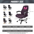 thumbnail image 7 of ZIATUBLES Home Office Chair Cover Computer Desk Rotating Chair Slipcover Removable Washable Stylish High Back Chair Protector Covers with Snap Button, S, Moon Star Triangle Bow Black, 7 of 7