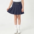 thumbnail image 2 of QTBIUQ Girls Pleated Skirt with Belt Casual Comfortable A-Line Skirt School Style Flared Skirt Summer Skirt for Casual Wear, 2 of 8