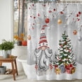 thumbnail image 3 of Grey Gnomes Christmas Shower Curtains for Bathroom, Xmas Tree Branch Balls Snowflake Waterproof Fabric Shower Curtain for Bathroom Bathtub Decoration, Machine Washable, 72"x84", 3 of 9