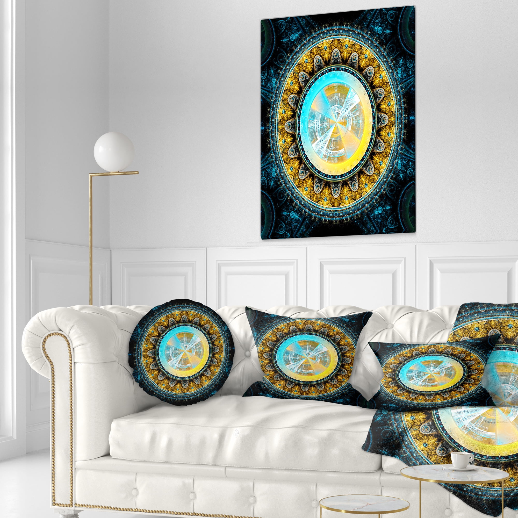 Designart 12" x 20" Yellow Polyester Throw Pillow