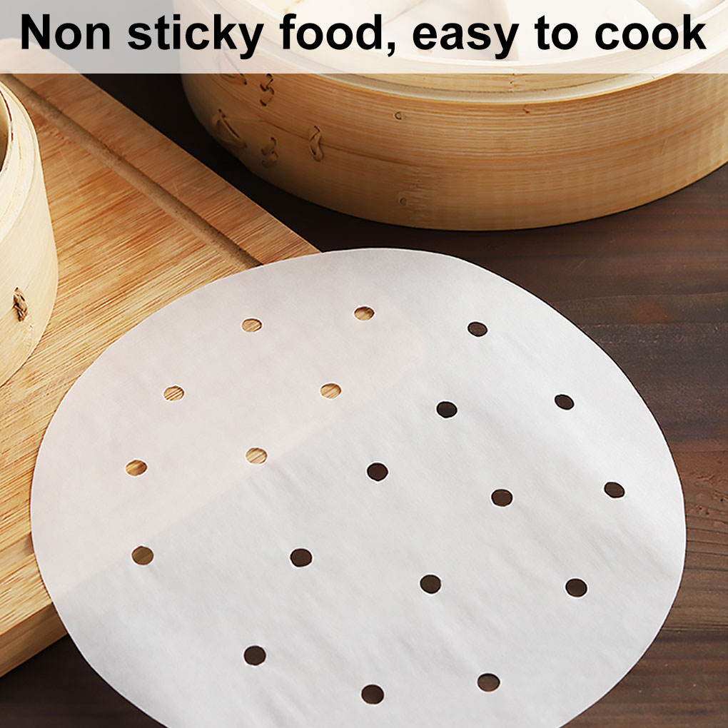 Electronicheart 100Pcs Non Stick Perforated Paper Air Fryer Steamer