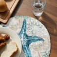 thumbnail image 3 of Teal Coastal Starfish Round Placemats for Dinning Tables,Heat-proof Braided Table Mats 13 Inch,Vintage Summer Beach Nautical Coral Washable Place Mat for Kitchen Restaurant Party Decor Table Setting, 3 of 9