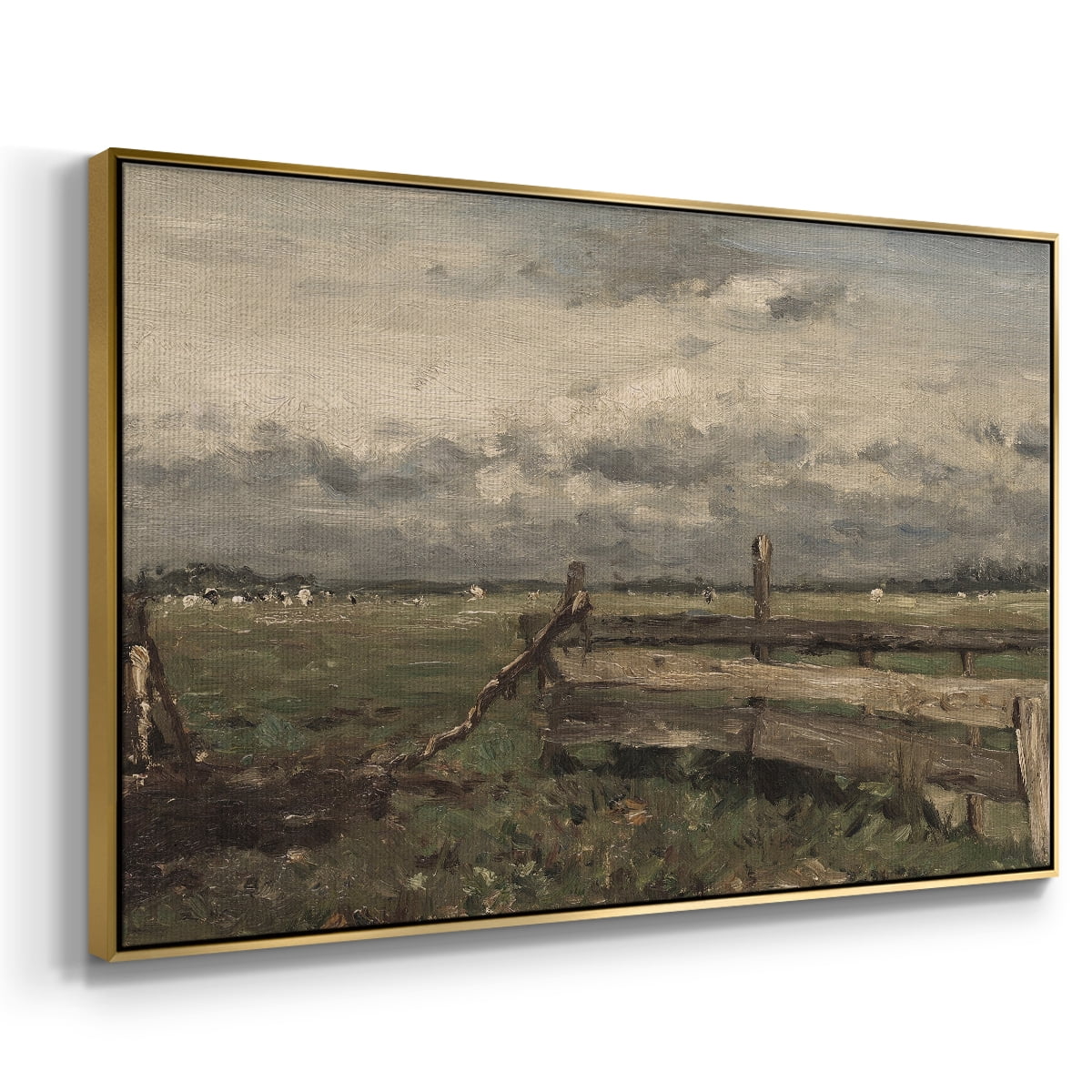 Vintage Landscape-CCCVI By Wexford Home Framed in Gold Wood Gallery Wrapped Canvas 27 in. x 41 in.
